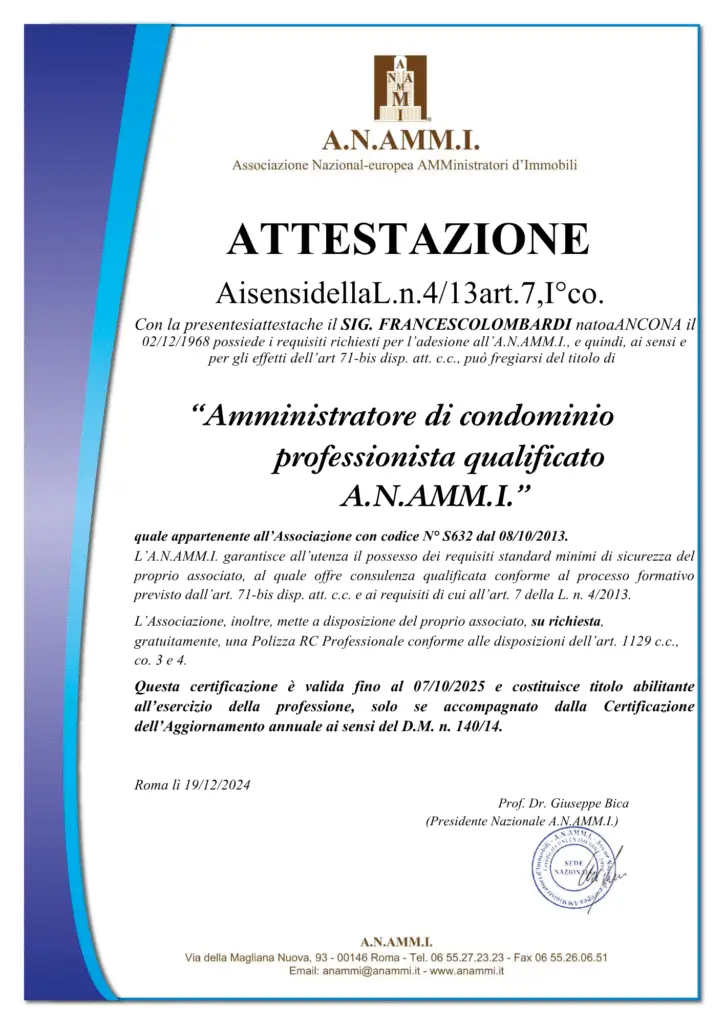 Francesco Lombardi amministratore professionale Ancona